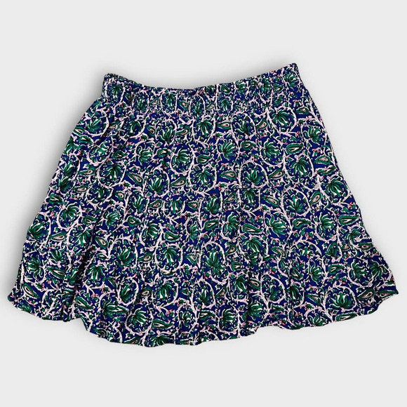 Boden Holiday Floral Vine Print Ruffle Miniskirt Size US/12 - Picture 3 of 9